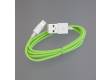 Кабель USB для Iphone плоский 5, 6s, 8 pin, 1м, зеленый