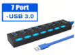 USB 3.0 хаб с выключателями, 7 портов, СуперЭконом, черный