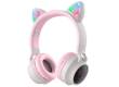 Наушники беспроводные (Bluetooth) Hoco W27 Cat Ear Wireless headphones полноразмерные (Pink/Gray)
