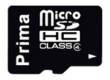 Карта памяти Prima MicroSDHC 8GB Class 4
