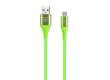 Кабель USB Smartbuy Micro кабель в TPE оплетке Flow 3D, 1м. мет.након 2А, зеленый