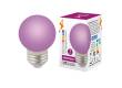 Лампа светодиодная Volpe COLOR LED-G45-1W/PURPLE/E27/FR/С шар фиолетовый