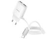 CЗУ Hoco C82A Real Power Dual port cable charger + Lightning White