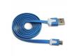 Кабель GAL micro USB 1m синий, плоский