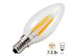 FL-LED Filament C35 7.5W E14 3000К 220V 750Лм 35*98мм FOTON_LIGHTING  -  лампа свеча прозрачная