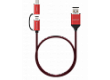 Кабель Maxvi MC-12MT  red  (Micro USB + переходник Type-C, 1м)