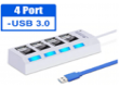 USB 3.0 хаб с выключателями, 4 порта, СуперЭконом, белый
