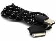 Кабель USB Smartbuy Apple 30-pin нейлон, длина 1 м, черный
