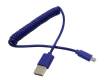 Кабель USB Smartbuy MicroUSB спиральный, длина 1,0 м, синий