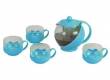 Чайный набор IRIT KTZ-075-004 стекло/пластик (голубой) зав чайник+4чашки