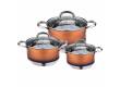 Набор посуды MercuryHaus MC-7088 оранжевый 6 предметов 3/2/1,5 л  20/18/16 см