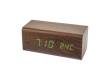 LED часы-будильник Perfeo "Block", коричневый/зелёная (PF-S718T)  время, температура