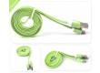 Кабель GAL micro USB 1m зеленый, плоский