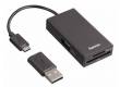 Разветвитель USB 2.0 Hama OTG Hub/Card/microUSB 1порт. черный (00054141)