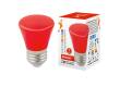 Лампа светодиодная Volpe COLOR LED-D45-1W/RED/E27/FR/С BELL колокольчик красный