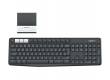 Клавиатура Logitech Multi-Device Stand Combo K375s темно-серый беспроводная BT slim Multimedia для ноутбука