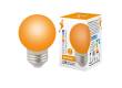 Лампа светодиодная Volpe COLOR LED-G45-1W/ORANGE/E27/FR/С шар оранжевый