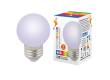 Лампа светодиодная Volpe COLOR LED-G45-1W/RGB/E27/FR/С шар RGB