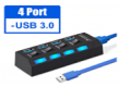 USB 3.0 хаб с выключателями, 4 порта, СуперЭконом, черный