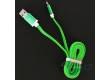 Кабель USB Krutoff для iPhone 5/6 плоский (1m) зеленый в коробке